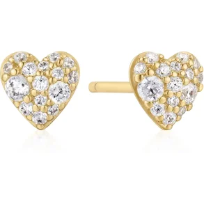 ANIA HAIE GOLD PAVE HEART STUD EARRINGS E074-01G