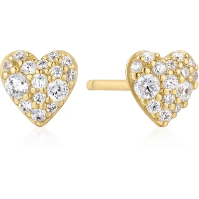 ANIA HAIE GOLD PAVE HEART STUD EARRINGS E074-01G