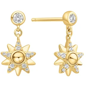 ANIA HAIE GOLD SUNBURST DANGLE STUD EARRINGS E074-02G