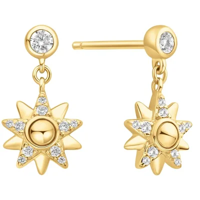 ANIA HAIE GOLD SUNBURST DANGLE STUD EARRINGS E074-02G