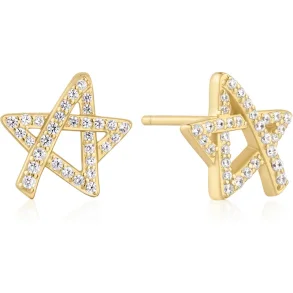 ANIA HAIE GOLD ASYMMETRIC FIVE-POINT STAR STUD EARRINGS E074-03G