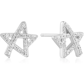 ANIA HAIE SILVER ASYMMETRIC FIVE-POINT STAR STUD EARRINGS E074-03H