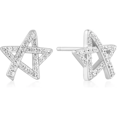 ANIA HAIE SILVER ASYMMETRIC FIVE-POINT STAR STUD EARRINGS E074-03H