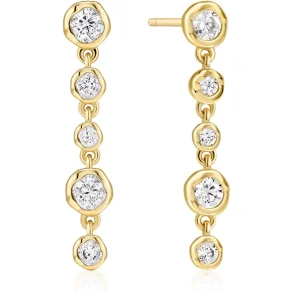 ANIA HAIE GOLD MOLTEN CASCADE DROP STUD EARRINGS E074-06G