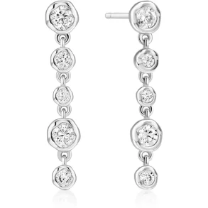 ANIA HAIE SILVER MOLTEN CASCADE DROP STUD EARRINGS E074-06H
