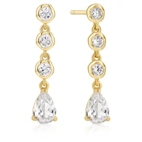 ANIA HAIE GOLD MOLTEN CASCADE TEARDROP STUD EARRINGS E074-07G