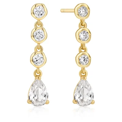 ANIA HAIE GOLD MOLTEN CASCADE TEARDROP STUD EARRINGS E074-07G