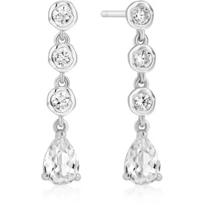 ANIA HAIE SILVER MOLTEN CASCADE TEARDROP STUD EARRINGS E074-07H