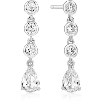 ANIA HAIE SILVER MOLTEN CASCADE TEARDROP STUD EARRINGS E074-07H