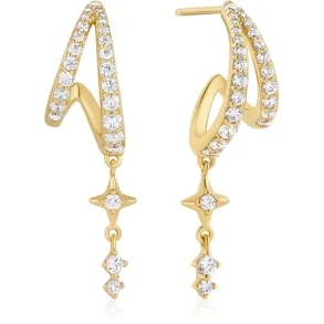 ANIA HAIE GOLD STAR DROP STUD EARRINGS E074-10G