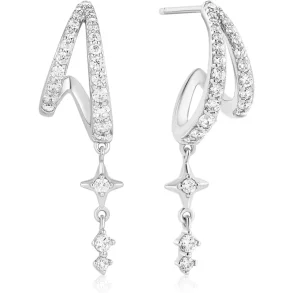 ANIA HAIE SILVER STAR DROP STUD EARRINGS E074-10H