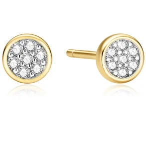 ANIA HAIE GOLD SMALL PAVE DISC STUD EARRINGS E075-02G
