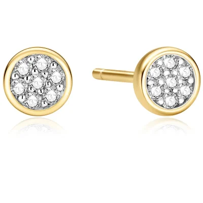 ANIA HAIE GOLD SMALL PAVE DISC STUD EARRINGS E075-02G