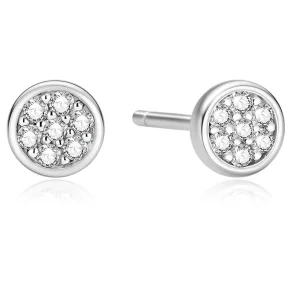 ANIA HAIE SILVER SMALL PAVE DISC STUD EARRINGS E075-02H