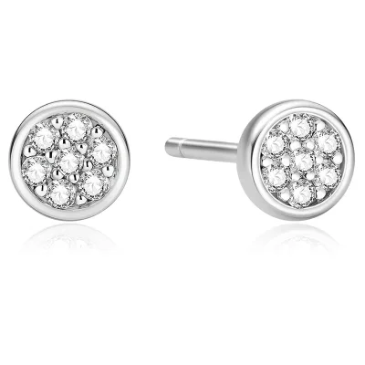 ANIA HAIE SILVER SMALL PAVE DISC STUD EARRINGS E075-02H