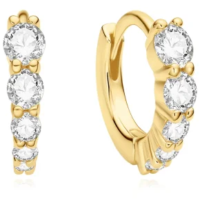 ANIA HAIE GOLD GRADUATED SPARKLE HOOP EARRINGS E075-03G