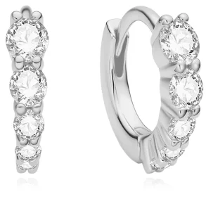 ANIA HAIE SILVER GRADUATED SPARKLE HOOP EARRINGS E075-03H