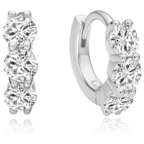 ANIA HAIE SILVER TRIO SPARKLE HOOP EARRINGS E075-04H