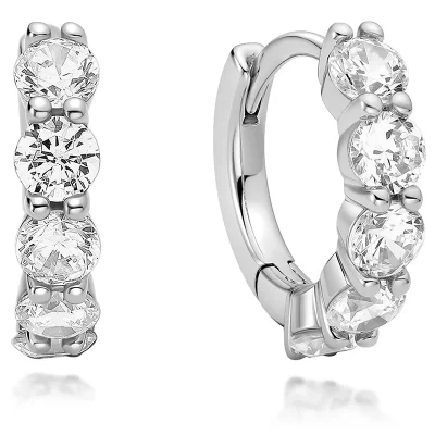 ANIA HAIE SILVER QUINTET SPARKLE HOOP EARRINGS E075-05H