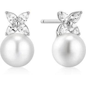 ANIA HAIE SILVER SHELL PEARL CLOVER STUD EARRINGS E075-06H