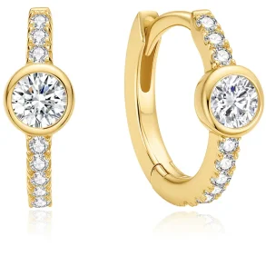 ANIA HAIE GOLD PAVE ROW HOOP EARRINGS E075-08G