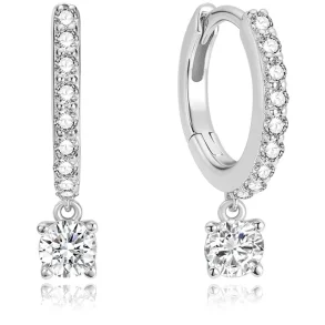 ANIA HAIE SILVER DANGLING SPARKLE HOOP EARRINGS E075-09H