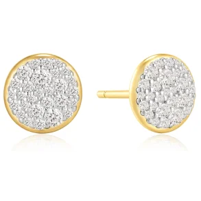 ANIA HAIE GOLD PAVE DISC STUD EARRINGS E075-10G