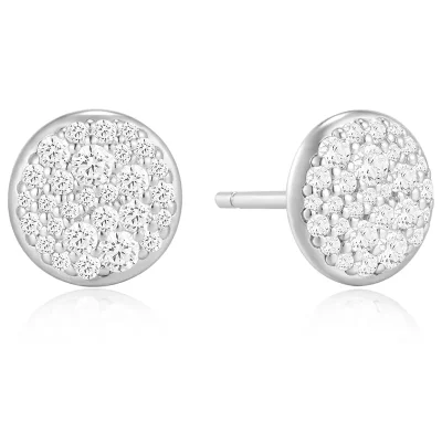 ANIA HAIE SILVER PAVE DISC STUD EARRINGS E075-10H