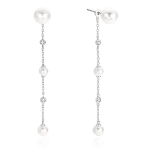 ANIA HAIE SILVER CASCADE SHELL PEARL DROP STUD EARRINGS E075-11H