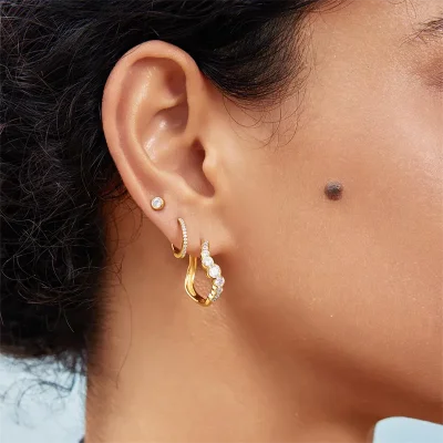 ANIA HAIE GOLD SPARKLING TIDE HOOP EARRINGS E075-13G