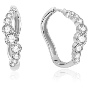 ANIA HAIE SILVER SPARKLING TIDE HOOP EARRINGS E075-13H