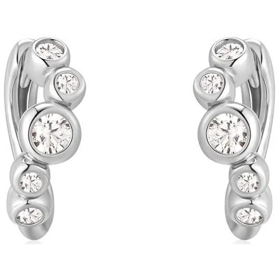 ANIA HAIE SILVER SMALL SPARKLING TIDE HOOP EARRINGS E075-17H