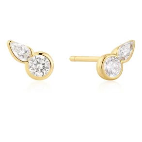ANIA HAIE GOLD BEZEL ROUND & TEARDROP STUD EARRINGS E076-01G