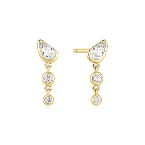 ANIA HAIE GOLD TEARDROP & BEZEL ROUND DANGLE EARRINGS E076-03G
