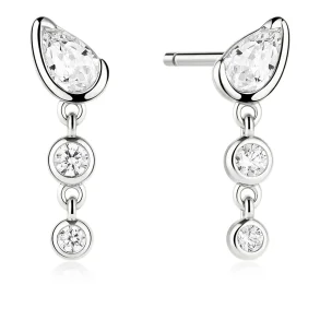 ANIA HAIE SILVER TEARDROP & BEZEL ROUND DANGLE EARRINGS E076-03H