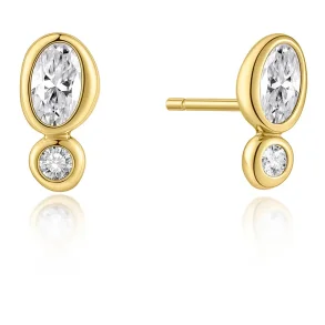 ANIA HAIE GOLD BEZEL ORGANIC PEBBLE & ROUND STUD EARRINGS E076-05G