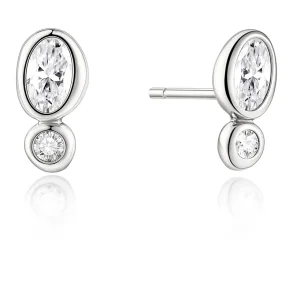 ANIA HAIE SILVER BEZEL ORGANIC PEBBLE & ROUND STUD EARRINGS E076-05H