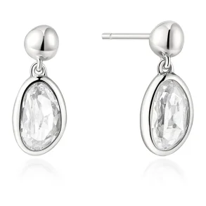 ANIA HAIE SILVER BEZEL ORGANIC PEBBLE DANGLE EARRINGS E076-06H