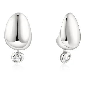 ANIA HAIE SILVER ORGANIC DOME PEBBLE WITH BEZEL EARRINGS E076-07H