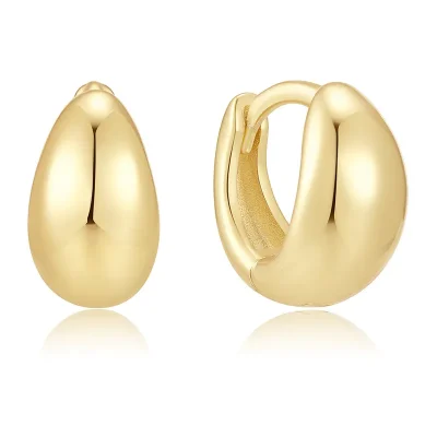 ANIA HAIE GOLD ORGANIC DOME PEBBLE HOOP EARRINGS E076-11G