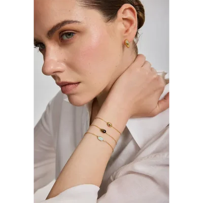 ANIA HAIE GOLD ORGANIC DOME PEBBLE HOOP EARRINGS E076-11G