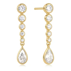 ANIA HAIE GOLD GRADUATED BEZEL ROUND & TEARDROP DANGLE EARRINGS E076-17G