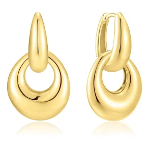 ANIA HAIE GOLD HOLLOW ORGANIC PEBBLE EARRINGS E076-20G