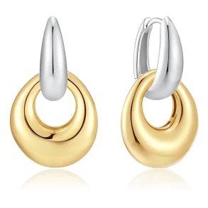 ANIA HAIE TWO-TONE HOLLOW ORGANIC PEBBLE EARRINGS E076-20T
