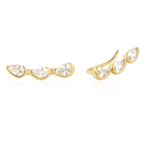 ANIA HAIE GOLD TRIPLE HALF-BEZEL TEARDROP CLIMBERS E076-22G