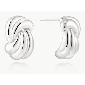 ANIA HAIE SILVER RIPPLE TWIST STUD EARRINGS E077-04H