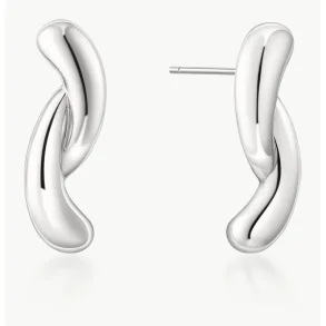 ANIA HAIE SILVER TWIST STUD EARRINGS E077-05H