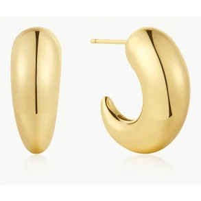 ANIA HAIE GOLD LARGE DOME STUD HOOP EARRINGS E078-07G