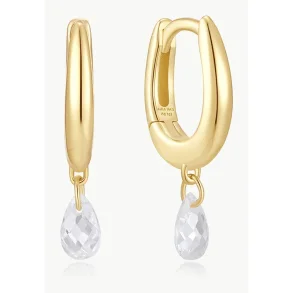 ANIA HAIE GOLD TEARDROP DANGLE HOOP EARRINGS E078-09G