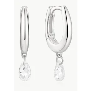 ANIA HAIE SILVER TEARDROP DANGLE HOOP EARRINGS E078-09H